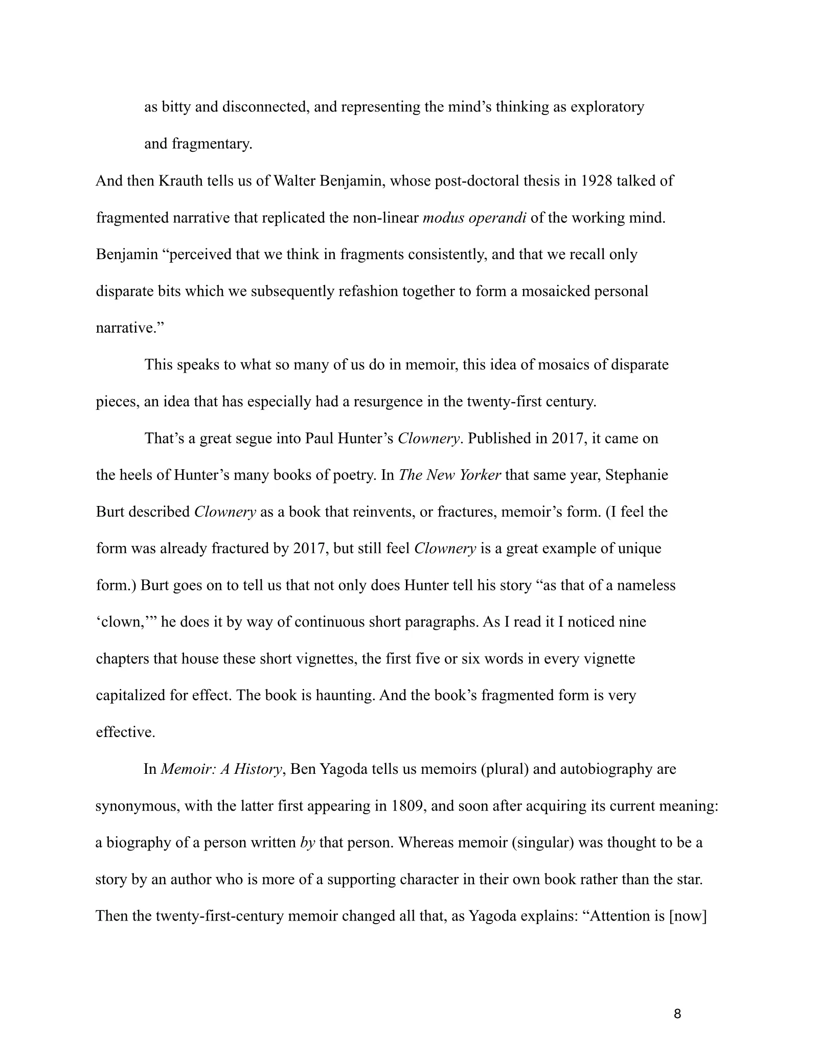 Page 8 of Organization in Memoir