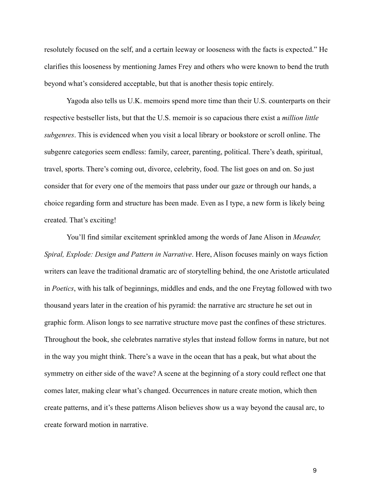 Page 9 of Organization in Memoir