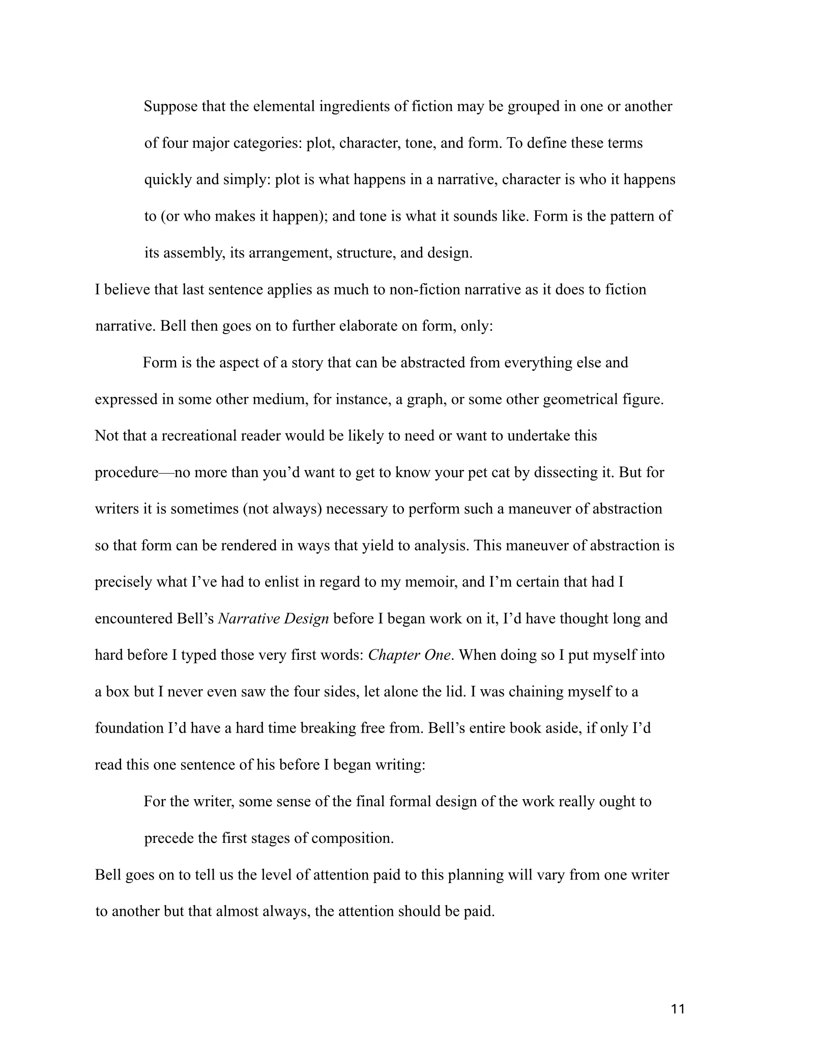 Page 11 of Organization in Memoir