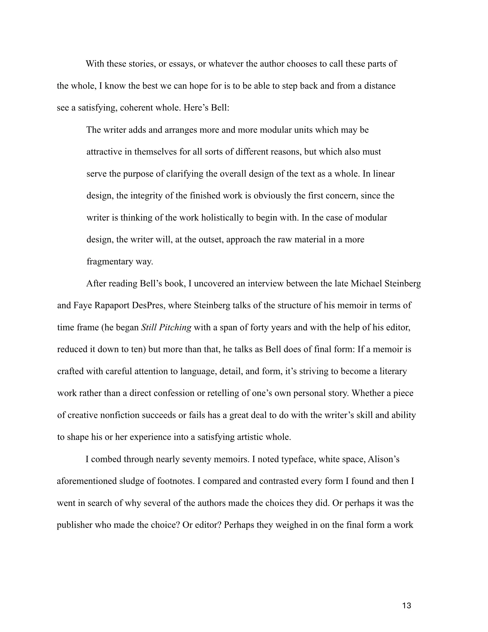 Page 13 of Organization in Memoir