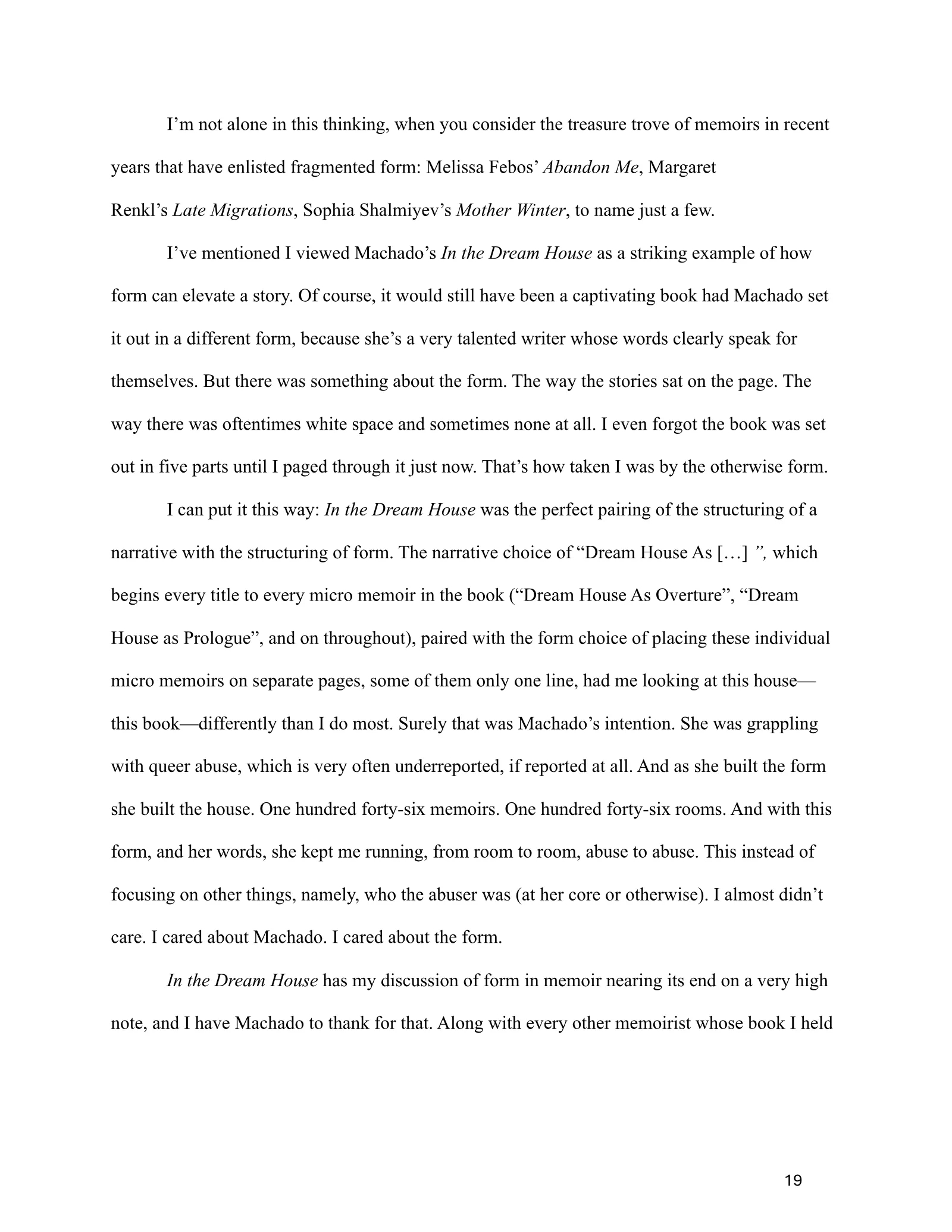 Page 19 of Organization in Memoir