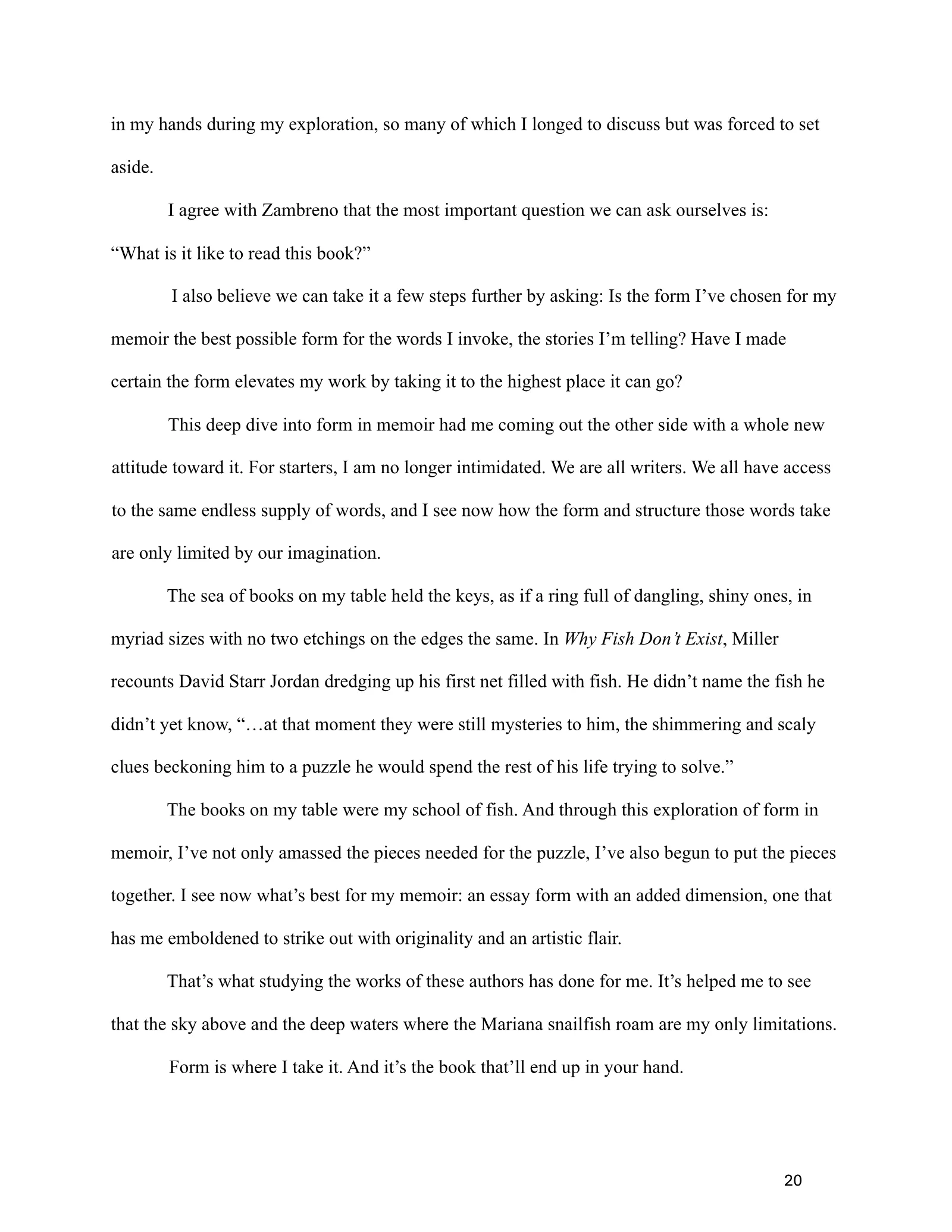Page 20 of Organization in Memoir