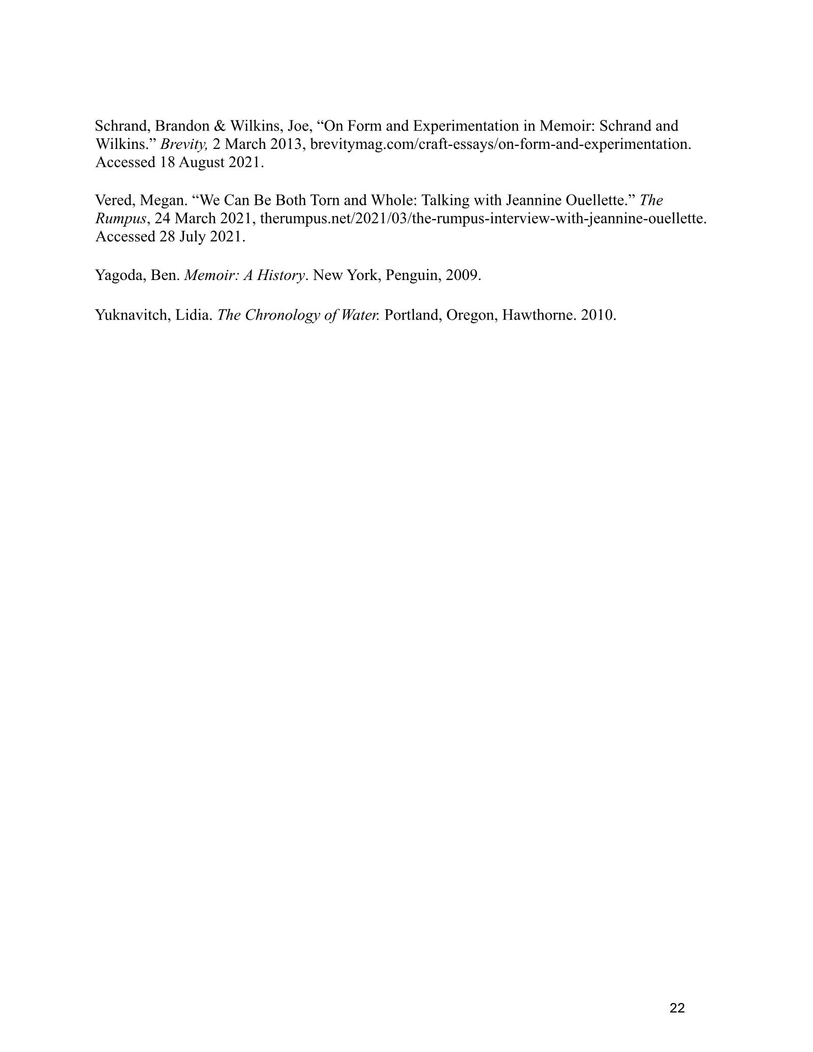 Page 22 of Organization in Memoir